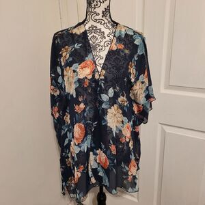 Emory Park open front floral kimono‎